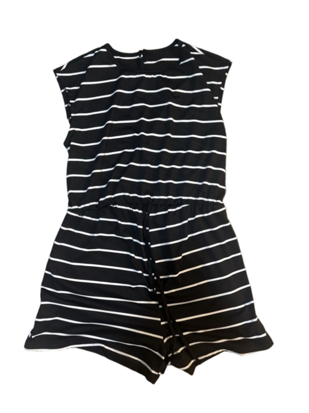 Women's Unbranded Black White Stripe Romper M